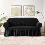 Bright Home Bürümcük Koltuk,kanepe, Çekyat Örtüsü,lastikli,esnekli,etekli Koltuk Kılıfı 3kişilik Koltuk Için - 180 x 230 cm - Siyah