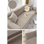 Bright Home Tuğla Desen Koltuk Örtüsü Lastikli Kayma Yapmayan 3lü Bir Adet - 180 x 230 cm - Vizon - Cappuccino