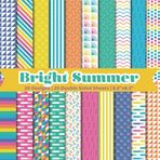 Bright Summer Scrapbook Paper Craft Pad: 20 Colorful Designs, 20 Double-Side Sheets Printed on 8.5"x8.5" Sized Paper With Premium Color. Perfect for ... Junk Journal, Collage, DIY, Gift Wrapping Etc
