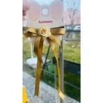 Bright3 Gold Altın Sarı Saten Fiyonk Toka Siyah Lastk Toka