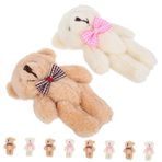 BRIGHTFUFU 10 Adet Mini Peluş Ayı Bebek Hayvan Anahtarlıklar Güzel Mini Ayı Figürleri Minik Ayılar Bebekleri Eklemli Tüylü Bebek Oyuncak Minyatür Doldurulmuş Hayvanlar Minik Ayılar Peluş