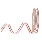 BrightGlow 10 Yards Kırmızı Beyaz Çizgili Bant, Noel Hediye Bandı, Geniş Şeritli, El İşi Bandı, Noel - Grogren Kumaş Bant, Şerit, Hediye Bandı, Noel Saten Bant, Kurdele Bandı, Kırmızı, 10 mm