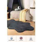BrillaHome Angora 90x185 cm Antrasit Suede Taban Tavşan Tüyü Post Halı