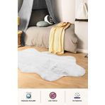 BrillaHome Angora 90x185 cm Beyaz Suede Taban Tavşan Tüyü Post Halı