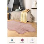 BrillaHome Angora 90x185 cm Pudra Suede Taban Tavşan Tüyü Post Halı
