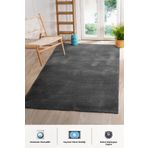 BrillaHome Neptün 80x80 cm Antrasit Makinede Yıkanabilir Kaymaz Taban Peluş Kumaş Halı