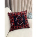 Brillant %100 Kadife Kilim Desenli Kırlent Yastık Kılıfı (Kırmızı) - 45 x 45 cm