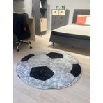 Brillant 120x120 cm Gri Futbol Topu Desenli Yıkanabilir Çocuk Genç Halısı
