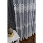 Brillant Brode Ela Desen 2kat Pileli Tül Perde - 150 x 260 cm - Beyaz