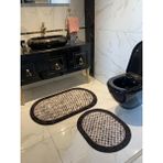 Brillant Cindy Dama 2'li Banyo Paspas Takımı Kaymaz Taban Siyah Renk Ebat 60x100 - 60x50
