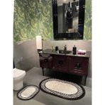 Brillant Dama Desen Banyo Paspası 70X160 (70X110-70X50 İkili Takım) - Beyaz - 70 x 50 cm