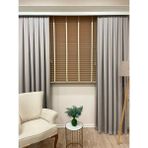 Brillant Doğal Ahşap Rengi %100 Orijinal Ahşap Jaluzi Perde 50 Mm Ofis Modern Ve Tüm Mekanlar Için - 170 x 250 cm - Açık Ahşap