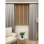 Brillant Doğal Ahşap Rengi %100 Orijinal Ahşap Jaluzi Perde 50 Mm Ofis Modern Ve Tüm Mekanlar Için - 190 x 190 cm - Açık Ahşap
