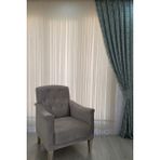 Brillant İnce Çizgili Etek Kurşunlu 1/2.5 Pile Ekru 150x260 cm Tül Perde