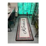 Brillant Kitchen Mackenzie Dama Desenli Mutfak Halısı GRİ - SİYAH