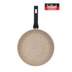 Brillant Lüks Granit 26 cm Krem Tava Yanmaz Yapışmaz Tava
