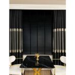 Brillant Siyah Renk %100 Orijinal Ahşap Jaluzi Perde 50 Mm Ofis Modern Ve Tüm Mekanlar Için - 190 x 190 cm