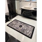 Brillant Tekli Çiçek Desenli Parsley Model Lateks Taban Banyo Paspas 60x100