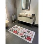 Brillant Tekli Çiçek Desenli Rowan Model Lateks Taban Banyo Paspas (Ebat 60X100)