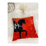 Brillant Turuncu Horse At Desenli Kırlent Kılıfı 45X45