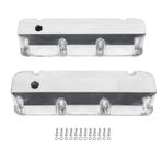 Brilluxa Araç Motor Valf Kapağı, Big Block ile Uyumlu V8 429-460 Motorlar 1968 ve Sonrası, Alüminyum Alaşım Silindir Kafa Kapağı, Motor Rocker Kapağı Değiştirme E41363BC (Polished Silver)