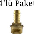 Brio Hava Hortum Erkek Rekoru 1/2 12Mm 4'Lü Paket