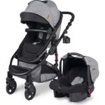 Brion Mila 4 in 1 Çift Yönlü Travel Sistem Bebek Arabası Siyah Gri