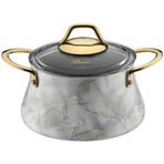 Brioni Marble 24 cm Beyaz Derin Tencere