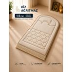 Bripurga Ortopedik Destekli Lüks Seccade – Modern Kabartmalı Tasarım, Konforlu Namaz Seccadesi - Bej - 118 x 68 cm