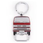 BRISA VW Collection - Volkswagen Bus T1, T2, T3 Karavan Kamyoneti Kombi ve Klasik Böcek Araba Böceği Anahtarlık Zinciri/Şişe Açacağı, Hediye Fikri/Fan Hatırası/Retro Vintage Ürün, T2 Otobüs/Kırmızı, One Size, T3 Otobüs