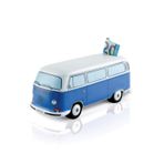 BRISA VW Collection - Volkswagen T2 Bulli Bus Tasarruflu Kitap Şarap Kutusu, Hediye Fikir/Hayran Hediyesi/Retro Vintage Ürün (Seramik/Ölçek 1:22/Mavi), Küçük, T2MB02