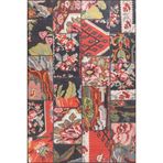 Bristol Kırmızı Patchwork Modern Geometrik Etnik Desenli Boho Makinada Yıkanabilir Hav Toz Vermez Leke Tutmaz Kaymaz Taban Dijital Makine Baskı Halı Oturma Odası Salon Yolluk Koridor Mutfak Halısı