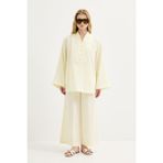 Britli Oversize Tunik Pantolon Takım Sarı