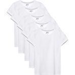 Brix 7719 Beyaz Renk Kız Çocuk 5'li %100 Pamuk Kısa Kollu Bisiklet Yaka Süprem T-Shirt - 6 - 7 Yaş