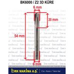 Brk 6 Mm 3d Boyut Işleme cnc Karbür Freze Mdf-Ahşap
