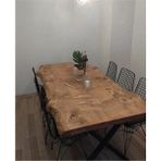 BRK Design Brk Desıgn Boyalı Dalgalı Lüx Kütük Masa - 80X120