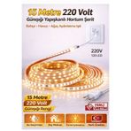 BRK LİGHTİNG 15 Metre 220 Volt Günışığı Yapışkanlı Hortum Şerit Bahçe Havuz Ağaç Aydınlatma Işık