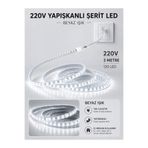 BRK LİGHTİNG Hortum Esnek Şerit Led 3 Metre Beyaz + 220 Volt Fiş