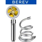 Brkyapı Berev Duş Başlığı Turbo Pervaneli Pvc Duş Hortumu Serinletici Tasarım Start Stop Tuşu Yok Duş Başlığı 360 Derece Döner