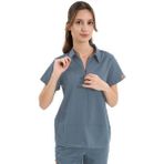 Brl Medinilla | Tek Üst Yandan Cepli Gizli Fermuar Polo Yaka Doktor Hemşire Cerrahi Forma - Goblin Mavi - 2XL