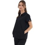 Brl Medinilla | Tek Üst Yandan Cepli Gizli Fermuar Polo Yaka Doktor Hemşire Cerrahi Forma - Siyah - XS