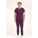 BRL Üniforma Koyu Mürdüm Likralı Doktor ve Hemşire Forması Unisex Cerrahi Takım | Brl Scrub - 2XS