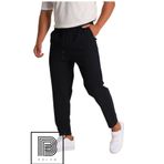 BRLKN Siyah Boyfriend Fit Gofre Kumaş Erkek Kumaş Pantolon