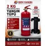 BRN Yangın Söndürme Tüpü 2 kg Kuru Kimyevi Abc Kkt Tozlu Araçlar İçin Uygun 4 Yıl Garantili