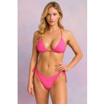 BRNCY Kadın Üçgen Bikini Takımı, Ayarlanabilir İpli, Alt&Üst Takım (Pembe, 36)