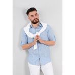Brng Slimfit Yazlık Erkek Gömlek - Mavi