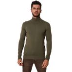 Brng Yarım Balıkçı Slimfit Likralı Erkek Kazak - L - Yeşil