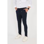 BROCARD Erkek Jogger Slimfit Bel Yarım Lastikli Lacivert Kumaş Pantolon