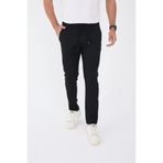 BROCARD Erkek Kışlık Jogger Slimfit Bel Yarım Lastikli Siyah Kumaş Pantolon