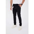 BROCARD Erkek Mevsimlik Jogger Slimfit Kalıp Bel Yarım Lastikli Likralı Siyah Keten Pantolon